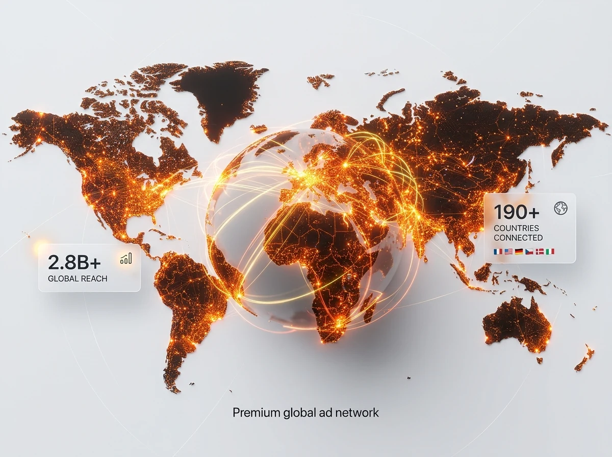 TappnGroww Global Market Coverage — worldwide user acquisition network across US, UK, UAE, India, LATAM, SEA